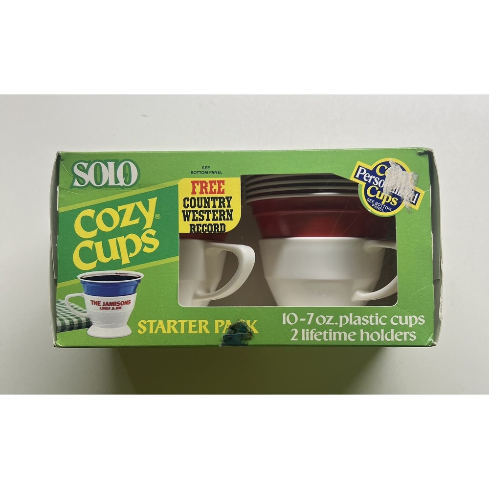 Solo Vintage 1970s Red COZY CUPS Coffee Cups Unopened Plastic - Starter Pack